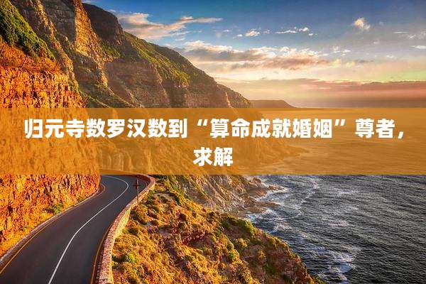 归元寺数罗汉数到“算命成就婚姻”尊者,求解