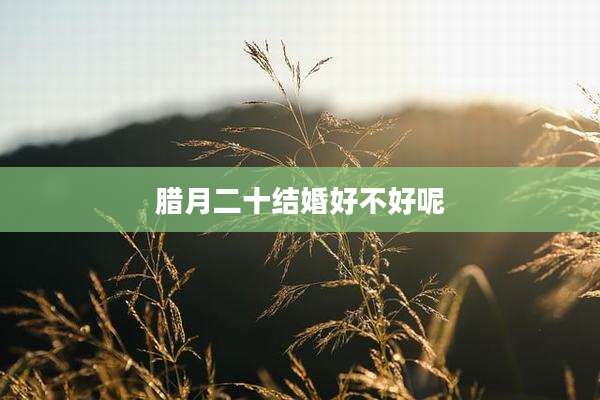 腊月二十结婚好不好呢