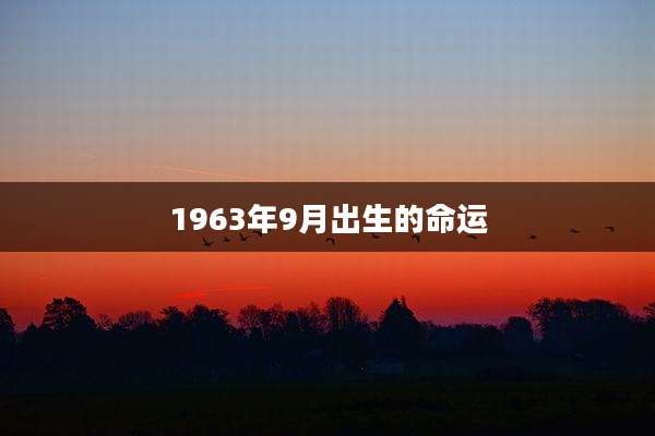 1963年9月出生的命运