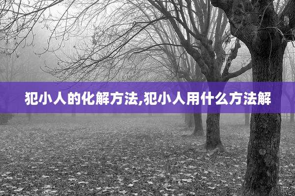 犯小人的化解方法,犯小人用什么方法解