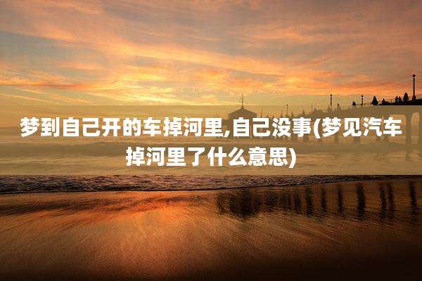 梦到自己开的车掉河里,自己没事(梦见汽车掉河里了什么意思)