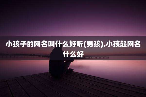 小孩子的网名叫什么好听(男孩),小孩起网名什么好