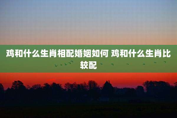 鸡和什么生肖相配婚姻如何 鸡和什么生肖比较配