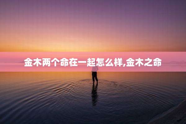 金木两个命在一起怎么样,金木之命