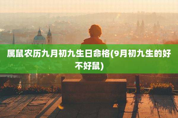 属鼠农历九月初九生日命格(9月初九生的好不好鼠)