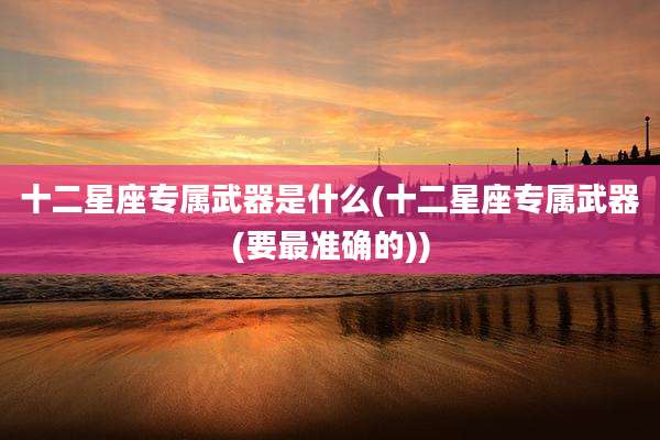 十二星座专属武器是什么(十二星座专属武器(要最准确的))
