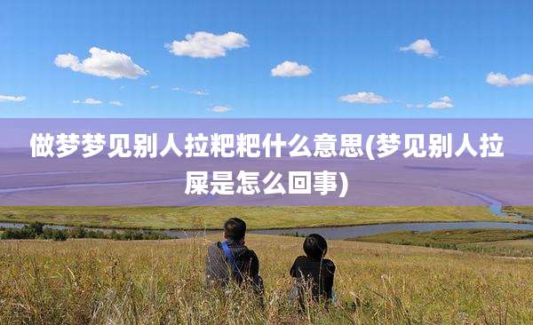 做梦梦见别人拉粑粑什么意思(梦见别人拉屎是怎么回事)