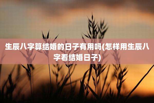 生辰八字算结婚的日子有用吗(怎样用生辰八字看结婚日子)