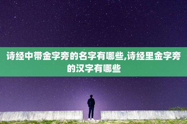 诗经中带金字旁的名字有哪些,诗经里金字旁的汉字有哪些