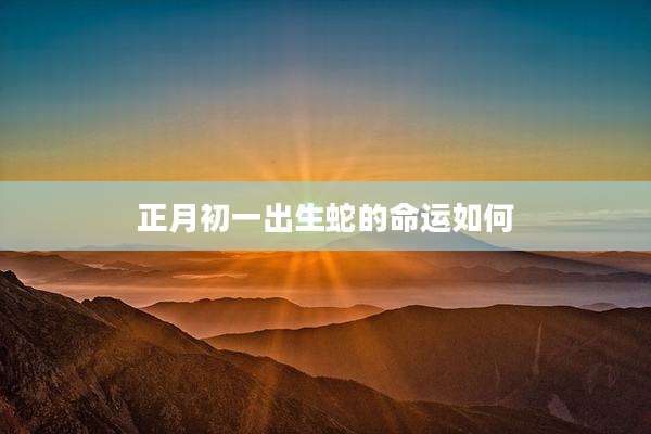 正月初一出生蛇的命运如何