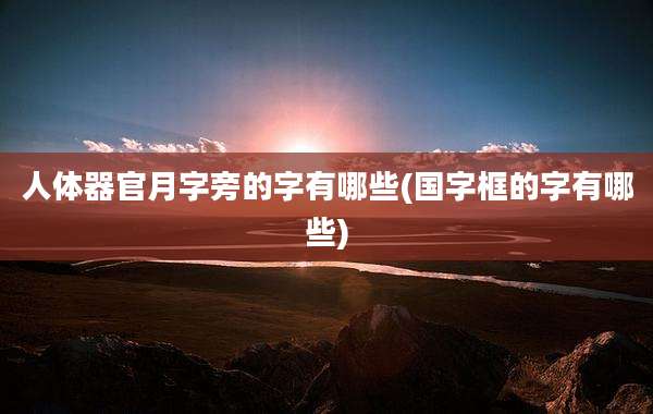 人体器官月字旁的字有哪些(国字框的字有哪些)