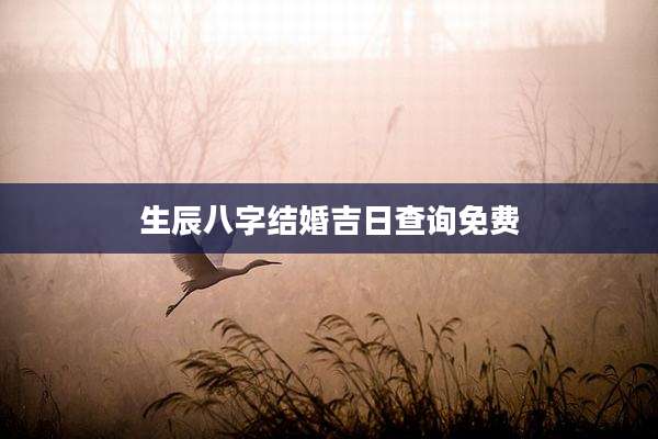 生辰八字结婚吉日查询免费