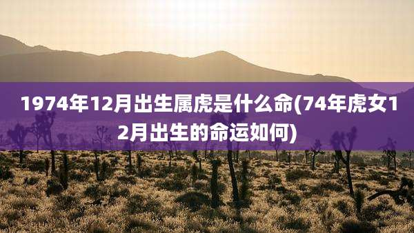 1974年12月出生属虎是什么命(74年虎女12月出生的命运如何)