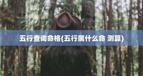 五行查询命格(五行属什么命 测算)