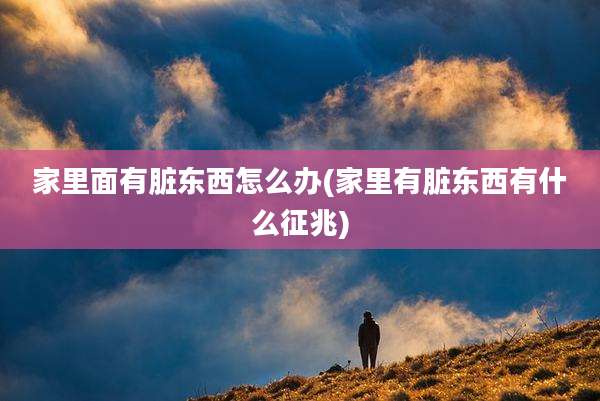 家里面有脏东西怎么办(家里有脏东西有什么征兆)