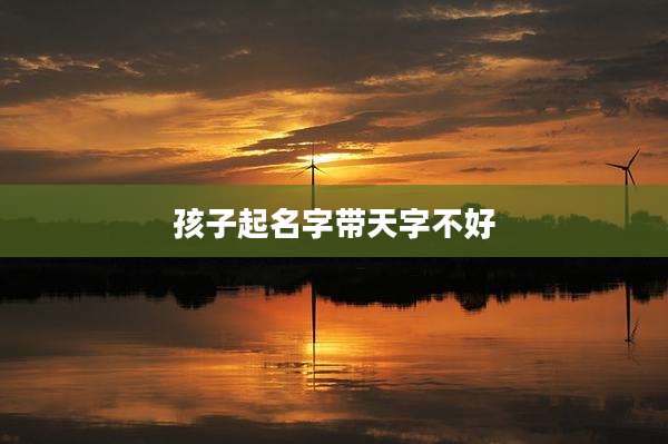 孩子起名字带天字不好