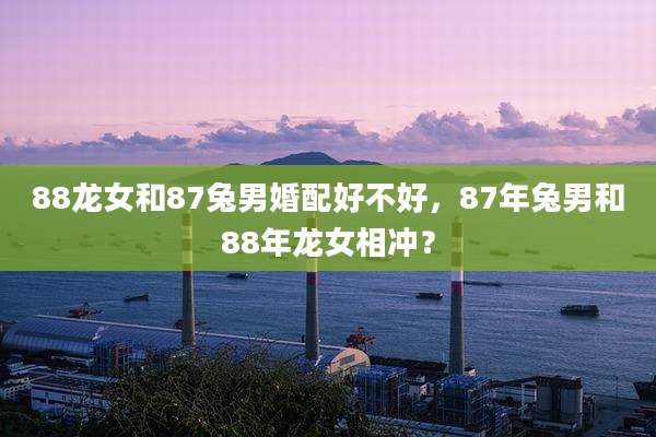 88龙女和87兔男婚配好不好,87年兔男和88年龙女相冲?