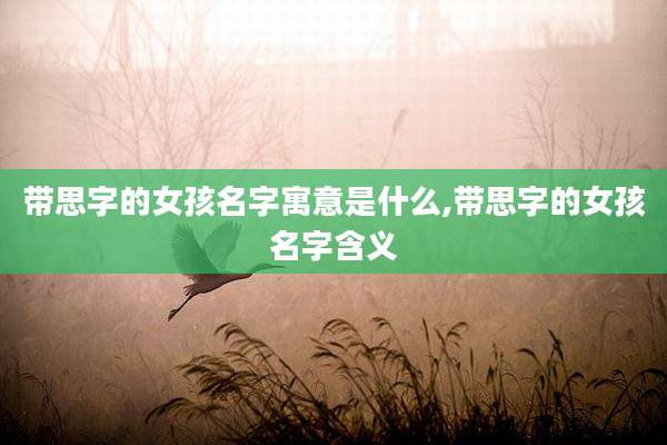 带思字的女孩名字寓意是什么,带思字的女孩名字含义
