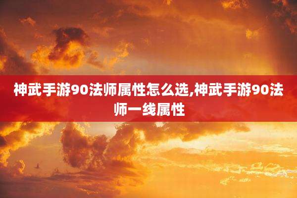 神武手游90法师属性怎么选,神武手游90法师一线属性