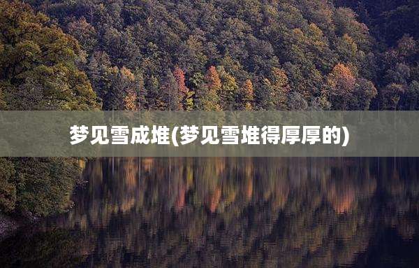 梦见雪成堆(梦见雪堆得厚厚的)