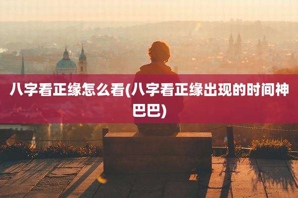 八字看正缘怎么看(八字看正缘出现的时间神巴巴)