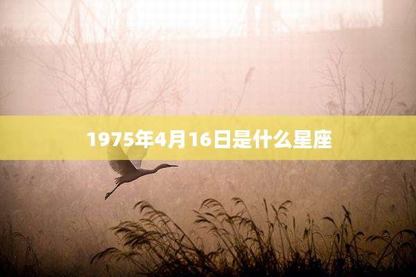 1975年4月16日是什么星座