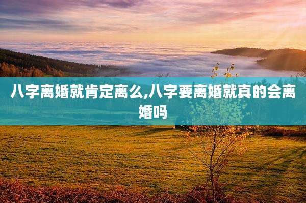 八字离婚就肯定离么,八字要离婚就真的会离婚吗