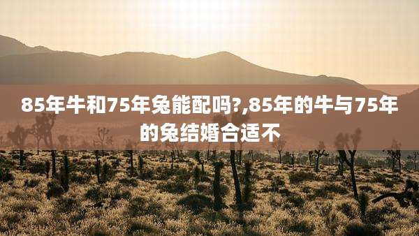 85年牛和75年兔能配吗?,85年的牛与75年的兔结婚合适不