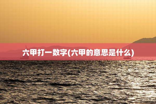 六甲打一数字(六甲的意思是什么)