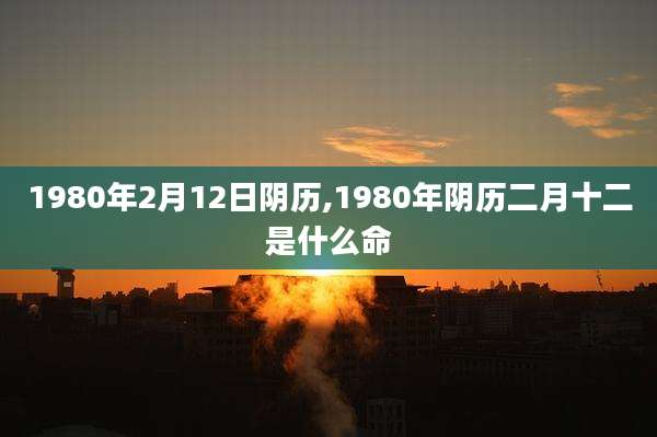 1980年2月12日阴历,1980年阴历二月十二是什么命