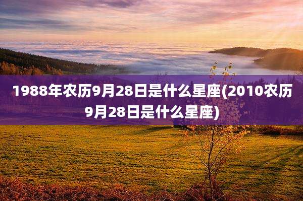 1988年农历9月28日是什么星座(2010农历9月28日是什么星座)