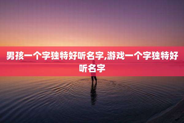 男孩一个字独特好听名字,游戏一个字独特好听名字