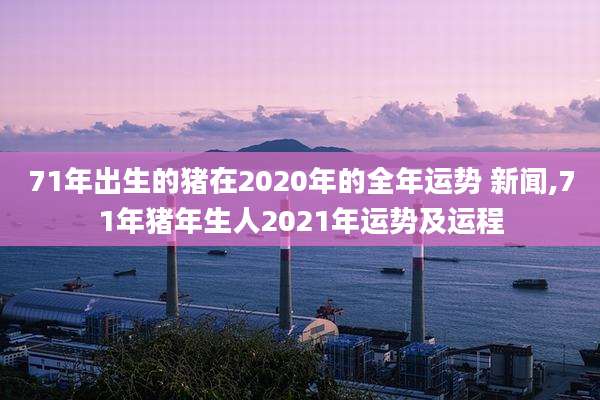 71年出生的猪在2020年的全年运势 新闻,71年猪年生人2021年运势及运程