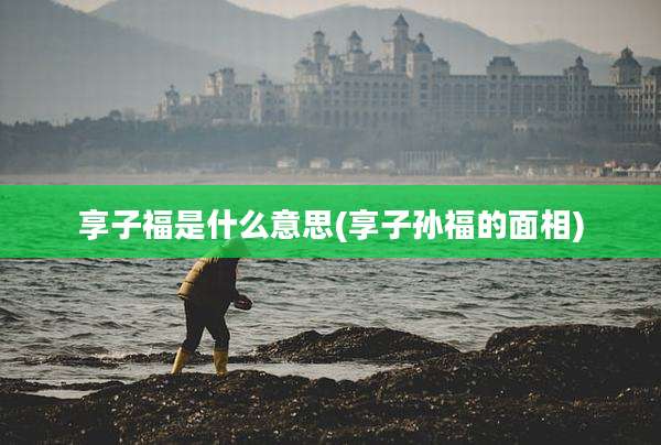 享子福是什么意思(享子孙福的面相)