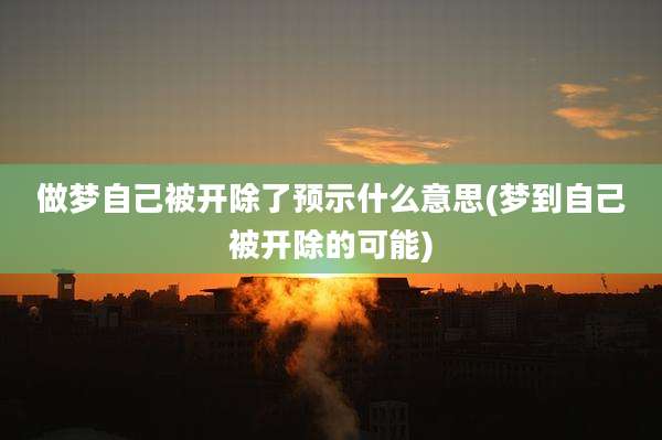 做梦自己被开除了预示什么意思(梦到自己被开除的可能)
