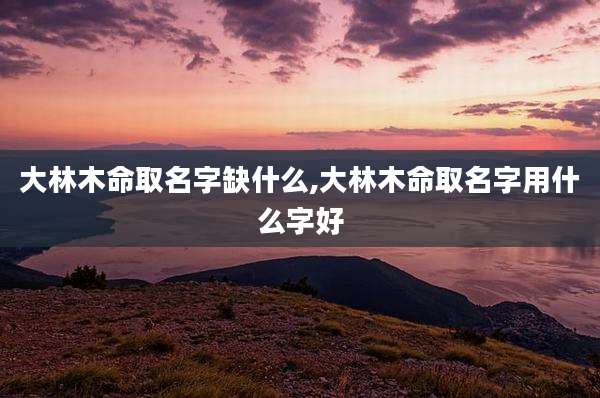 大林木命取名字缺什么,大林木命取名字用什么字好