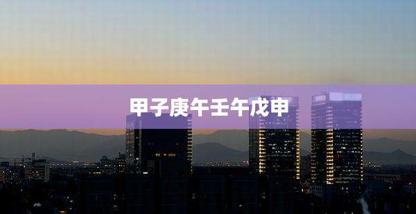 甲子庚午壬午戊申