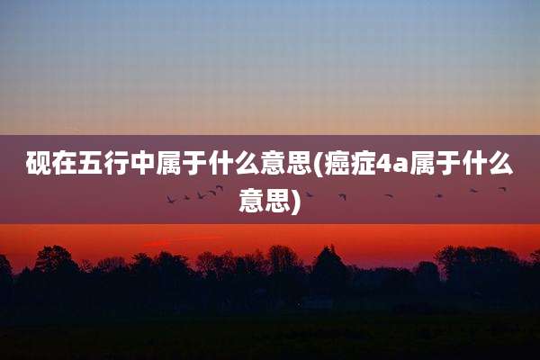 砚在五行中属于什么意思(癌症4a属于什么意思)