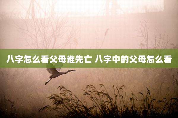 八字怎么看父母谁先亡 八字中的父母怎么看