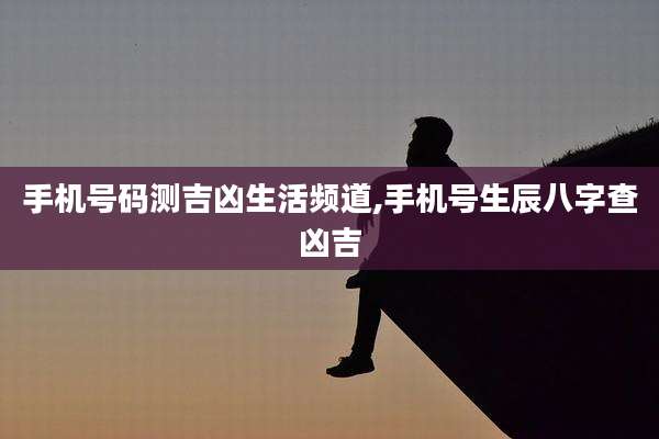 手机号码测吉凶生活频道,手机号生辰八字查凶吉