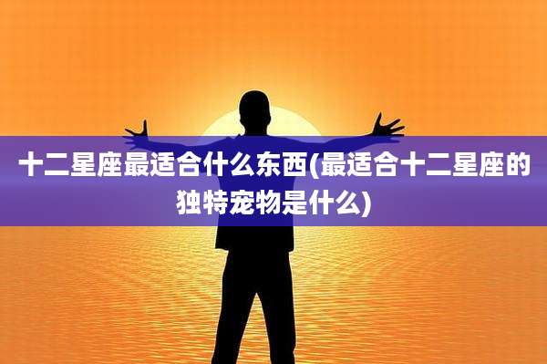 十二星座最适合什么东西(最适合十二星座的独特宠物是什么)