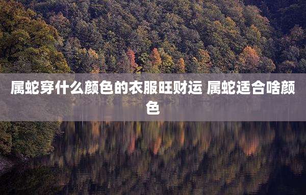 属蛇穿什么颜色的衣服旺财运 属蛇适合啥颜色