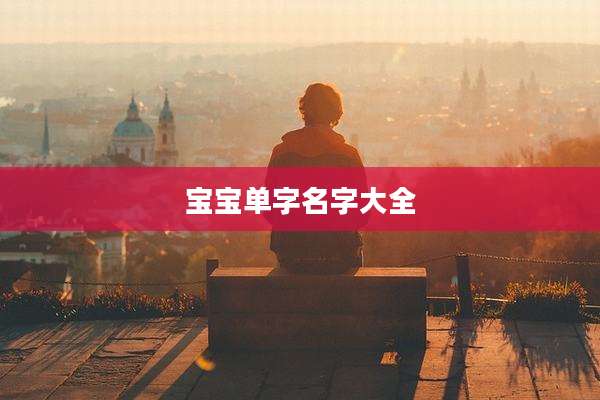 宝宝单字名字大全
