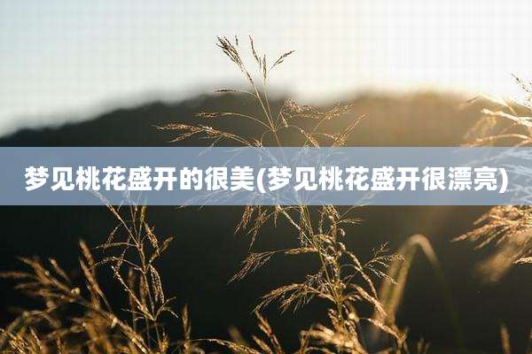 梦见桃花盛开的很美(梦见桃花盛开很漂亮)