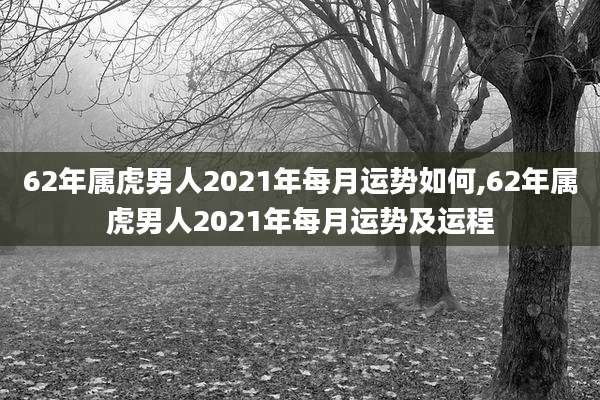 62年属虎男人2021年每月运势如何,62年属虎男人2021年每月运势及运程