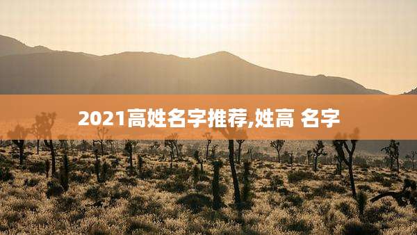 2021高姓名字推荐,姓高 名字