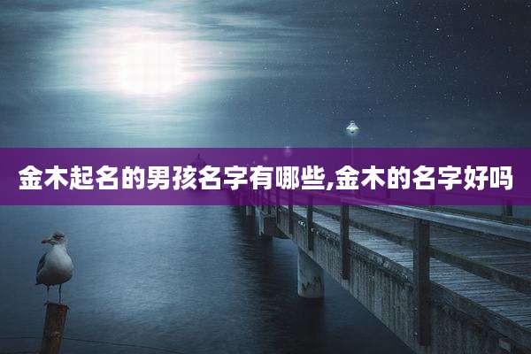 金木起名的男孩名字有哪些,金木的名字好吗
