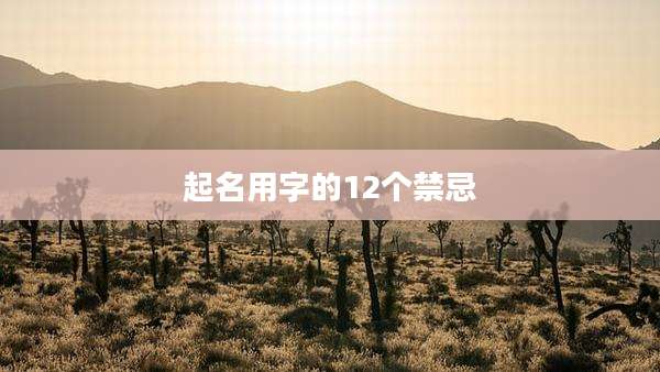 起名用字的12个禁忌