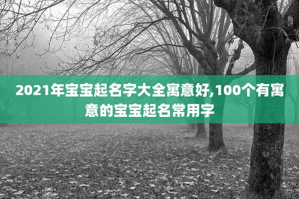 2021年宝宝起名字大全寓意好,100个有寓意的宝宝起名常用字