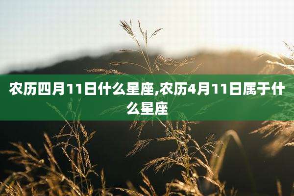 农历四月11日什么星座,农历4月11日属于什么星座